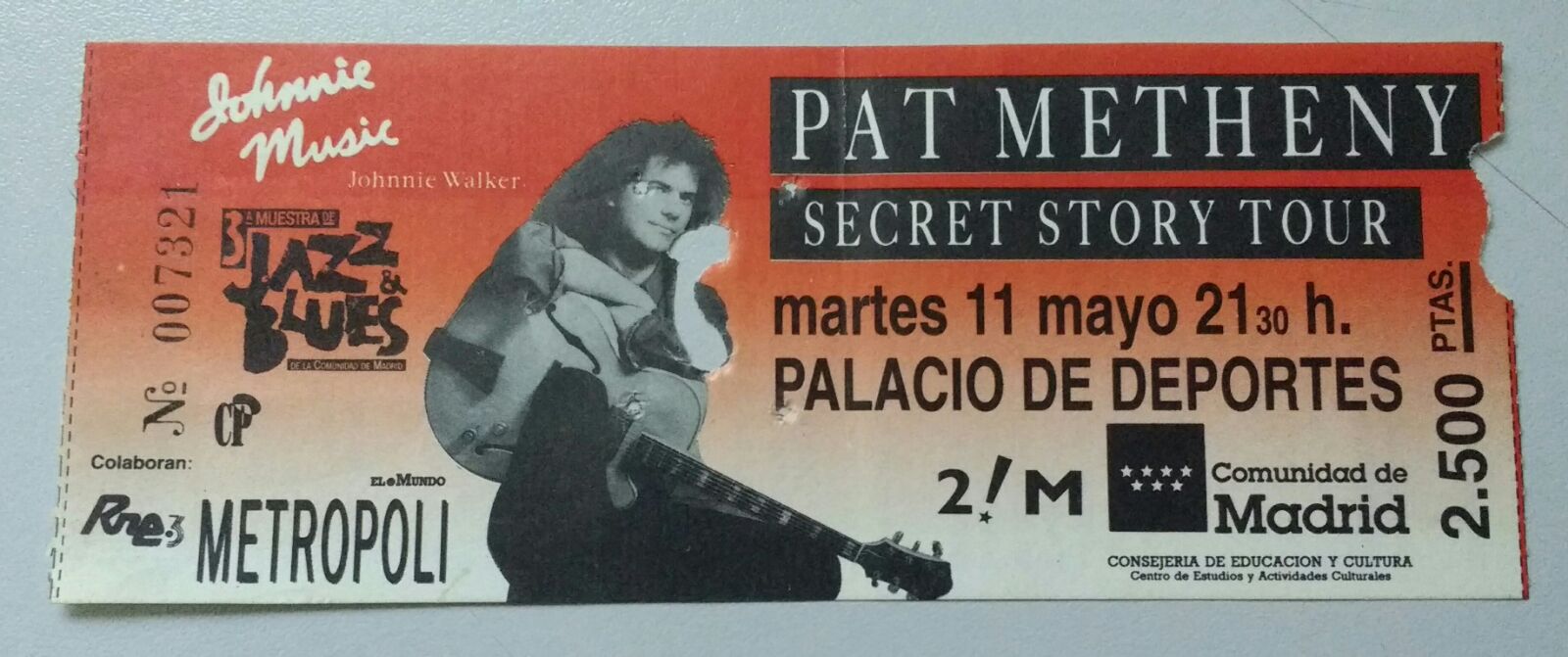 365 razones para amar el jazz: un concierto. Pat Metheny Secret Story Tour. Palacio de los Deportes (Madrid, España), 11 de mayo de 1993 [15] 1