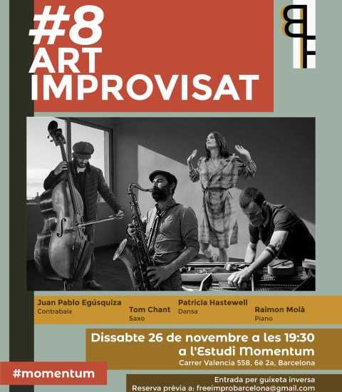 El sábado 26 de noviembre de 2022 tendrá lugar el octavo encuentro del ciclo Art Improvisat.