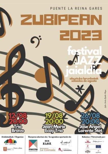 7 Festival de Jazz Zubipean 2023 (Puente La Reina - Garés, Navarra. 12 al 26 de agosto de 2023) [Noticias de jazz] - Tomajazz 9.0