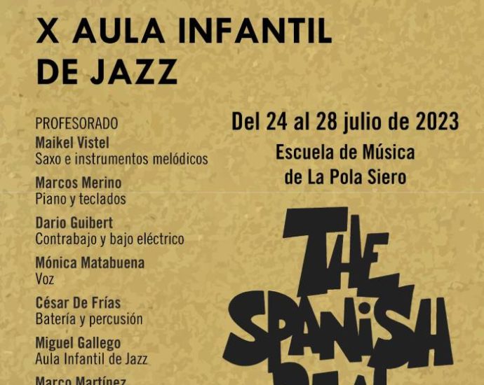 Siero Jazz 2023: XX Seminario de Improvisación y X Aula Infantil de Jazz de Siero (Siero, Asturias. 24 al 28 de julio de 2023) [Noticias de jazz] - Tomajazz 9.0 - Entre el 24 y el 28 de julio de 2023 tendrán lugar en Siero (Asturias), Siero Jazz 2023: XX Seminario de Improvisación y X Aula Infantil de Jazz de Siero
#Ciclodejazz #FestivalDeJazz #Festivalesdejazz #Noticiasdejazz