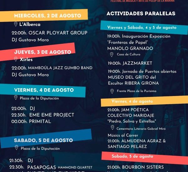 XI JazzPolop Festival 2023 (Polop de la Marina, Alicante. 2 al 5 de agosto de 2023) [Noticias de jazz] - Tomajazz 9.0