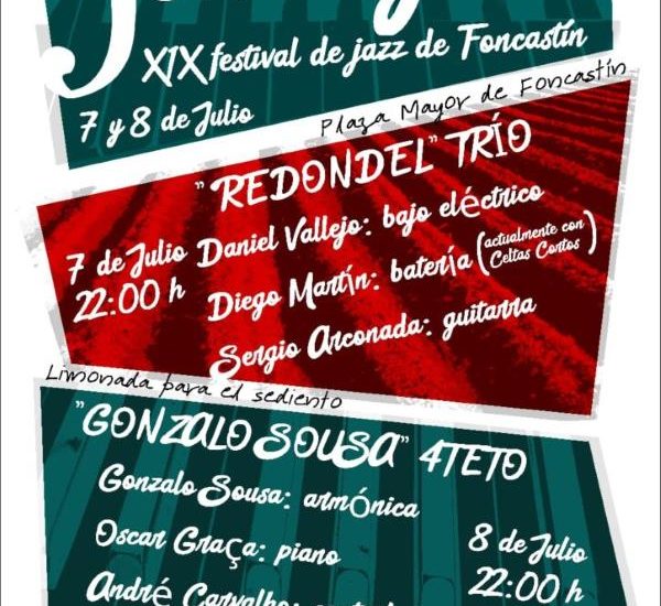 XIX Foncasjazz 2023 (Foncastín, Valladolid. 7 y 8 de julio de 2023) [Noticias de jazz] - Tomajazz 9.0 - Los días 7 y 8 de julio tendrá lugar en Foncastín (Valladolid) el XIX Foncasjazz 2023, XIX Festival de jazz de Foncastín #Ciclodejazz #FestivalDeJazz #Festivalesdejazz #Noticiasdejazz