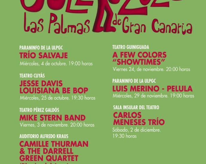 Ciclo Jazz Otoño 2023 Las Palmas de Gran Canaria (4 de octubre al 2 de diciembre de 2023) [Noticias de jazz] - Tomajazz 9.0 - Entre el 4 de octubre y el 2 de diciembre de 2023 tendrá lugar en Las Palmas de Gran Canaria el Ciclo Jazz Otoño 2023 #Ciclodejazz #FestivalDeJazz #Festivalesdejazz #Noticiasdejazz