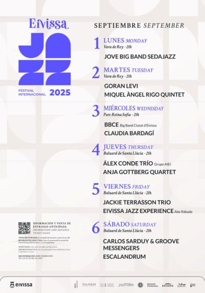 Eivissa Jazz Festival 2025 (Eivissa – Ibiza. 1 al 6 de septiembre de 2025) [Noticias de jazz] - Tomajazz
