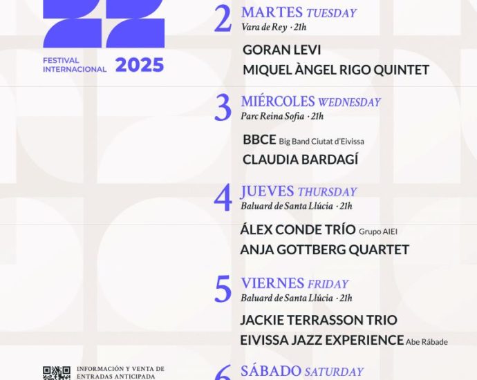 Eivissa Jazz Festival 2025  (Eivissa – Ibiza. 1 al 6 de septiembre de 2025) [Noticias de jazz] - Tomajazz