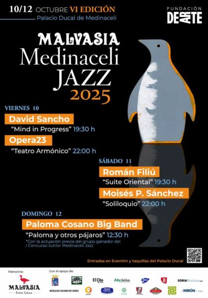 VI Edición Malvasía Medinaceli Jazz 2025 (Medinaceli, Soria · 10 al 12 de octubre de 2025) [Noticias de jazz] - Tomajazz