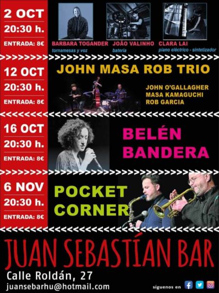 Ciclo de conciertos en Juan Sebastián Bar (Huesca, octubre y noviembre de 2025) [Noticias de jazz] - Tomajazz - Entre el 2 de octubre y el 6 de noviembre de 2025 tendrá lugar un nuevo ciclo de conciertos en el Juan Sebastián Ba de Huesca