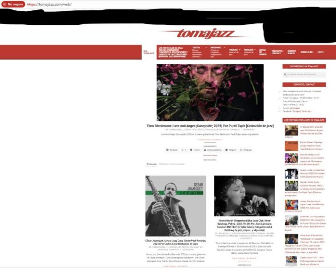 Perdonen las molestias... estamos experimentando problemas [¿Tomajazz fuera de juego? ¡¡¡No, ni de broma!!! ¡¡¡¡Estamos trabajando en ello!!!!] - Tomajazz - En Tomajazz estamos sufriendo problemas con el acceso... estamos trabajando en ello... y es posible acceder al contenido... que está, parece, a un par de certificados de distancia... No estamos fuera de juego. Estamos trabajando por solucionarlo. Perdonen las molestias.