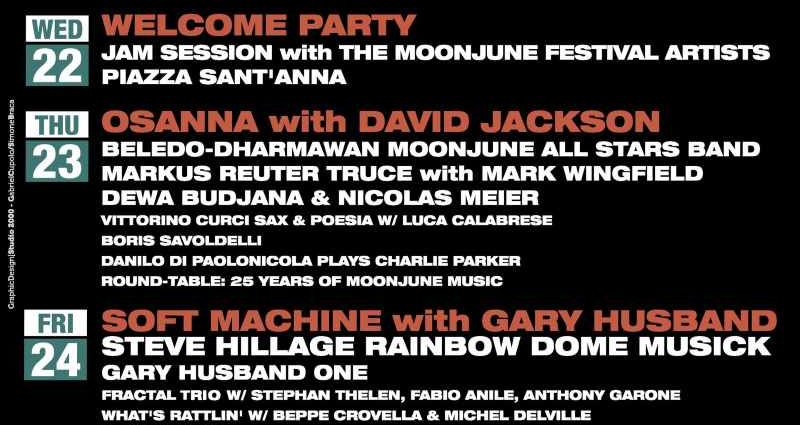 4ª Edición del Festival Internacional de Música Ecléctica MoonJune - MoonJune Festival 2026 (Teramo, Italia. 22 al 25 de julio de 2026) [Noticias de jazz] - Tomajazz - Del 22 al 25 de julio de 2026 se celebra en Teramo (Italia) el Moonjune Festival 2026, conmemorando el 25º aniversario de MoonJune #Noticiasdejazz