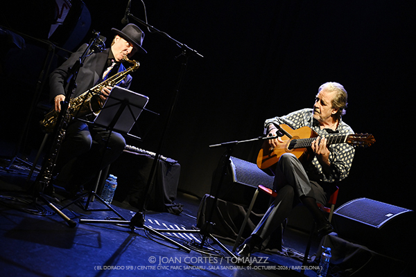 Rafael Riqueni & Tim Ries «Tunisia» (El Dorado sfb / CCPS, 2026-10-01 / Barcelona) Por Joan Cortès [Flamencuras AKA INSTANTZZ AKA Galería fotográfica AKA Fotoblog de jazz, impro… y algo más] - Tomajazz - Rafael Riqueni & Tim Ries «Tunisia» actuaron en El Dorado sfb de Barcelona el 1 de octubre de 2026. Joan Cortès lo retrata en las Flamencuras de INSTANTZZ. Formación de lujo con Rafael Riqueni, Tim Ries, Guillermo McGill, Marc Miralta